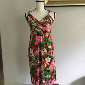 Pink and green braided front straps and elastic